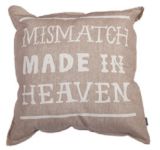 Cotton/Linen Cushion Cover with Taupe Letter Printing (LN034)