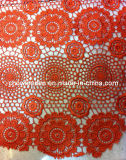 Fashion Design African French Lace Fabric for Dress Cl725-Orange
