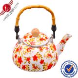 Flower Decal Enamel Kettle with Bakelite Handle