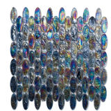 Magic Rainbow Design Glass Oval Mosaic