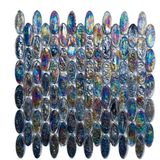 Magic Rainbow Design Glass Oval Mosaic