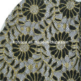 Gold Metallic Embroidery Sun Flower Mesh Lace