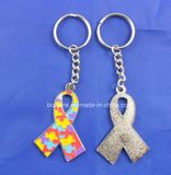 Autism Awareness Ribbon Metal Key Chains