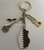 Qatar National Metal Key Chain with Flag Color