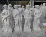 White Marble Art Animal Carving Statue / Sculpture for Garden Decoration