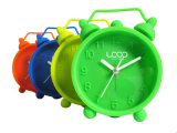 Unbreakable Fluorescent Color Logo Printing Silicone Mini Alarm Clock