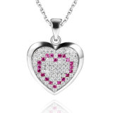 Good Quality 925 Sterling Silver Heart Paved CZ Pendant Jewellery