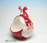 Christmas Santa Basket with Silk Decor