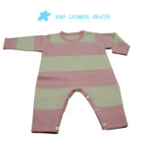 Infant Cashmere big Striped Romper Sweater