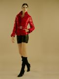 Women's Fashion Short Style Down Jacket with Rex Rabbit Fur Collar (FC09227)