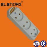 European Style 3-Way 2 Pin Extension Socket Outlet (E5003)