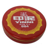 Red Round Tin Box for Stamping