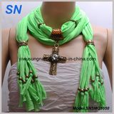 Woman's Snsmq1050 Cross Pendant Scarf