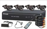 4-CH Net DVR Kits 1/3 4 PCS 800tvl Bullet Camera with+5CH Power Distribution Wire+ DC12V/5A Power +IR Controller+Video/Power Cable (TK-4007K)