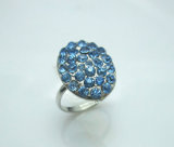 Round Shape Blue Stone Alloy Rings (RS-021)