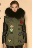 Wholesale Fur Jacket Faux Fur Women Jacket with Raccoon Fur Hooded Trim Casual Jacket
