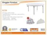 6ft Plastic Folding Round Half Table, Leisure Furniture Dining Table, Home Furniture Portable Table, Garden Table, Camping Table, Round Table, (HQ-ZY180)