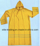 Yellow PVC Raincoat with Reflective Tapes