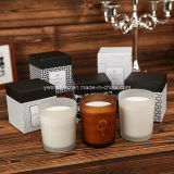 Brown Glass Aroma Candle with Laser Engriving Logo