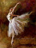 Modern Handmade Ballerina Oil Painting on Canvas for Home Decor (EIF-200)