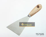 Varnished Wooden Handle Putty Knife with Round Edge