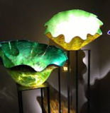 Murano Glass Lotus Leaf Bowl Light for Garden Decoration