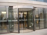 Automatic 2-Wing Revolving Door, with Sliding Door Wing, Aluminum Frame Stainless Steel Cladding