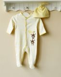 Cute Long Sleeves Baby Romper with Hat, 100%Cotton Baby Bodysuit Age: 6-24m (1208022)