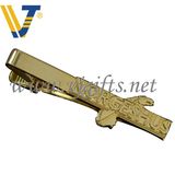 Embossed Company Logo Golden Tie Clip