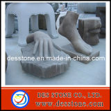 Brown Hand and Foot Carved Stone Sculpture and Statue