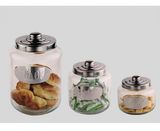 glass canister/jar with stainless steel coating EW1158