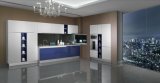New Design White and Blue Lacquer Modular Kitchen Photos