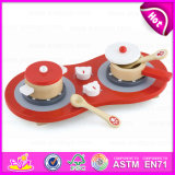 High Quality Role Play Game Cute Red Wooden Kitchen Toy for Children W10d110