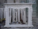 White Marble Carved Fireplace
