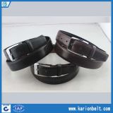 Men's Fashion Belt with Single Stitching on Strap and Silver Buckle, Various Colors Are Available (35-13321)