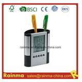 Plastic Pen Holder with Clock. Alarm& Weather Station