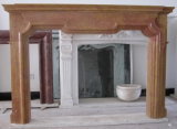 Carved Stone Fireplace Mantel, Natural Marble Fireplace Mantle