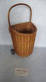 Wicker Shopping Trolley with Wheels