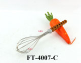 Stainless Steel Wooden Hand Eggbeater (FT-4007-C)