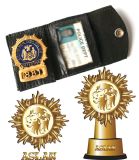Police Badge with Gold Plated Wallet (GZHY-BADGE-016)