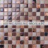 Luxury Golden Foil Crystal Glass Mixed Ceramic Mosaic Wall Decoration (TC70)