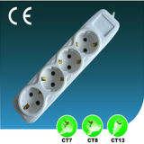 EU Outlet Four Ways Extension Socket with Switch