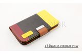 Contrasting Thread PU Leather Crown Smart Pouch Mobile Phone Bag Case