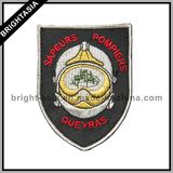 Custom Embroidery Badge Peltate with Silver Thread (BYH-10758)