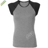 Wholesale Cotton Fitting Combination Grey Mens T Shirt with Plain