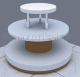 Modern 3 Tier White Round Island Display Rack (SZ-WDR030)