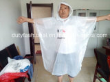 PE 0.02mm Disposable White Poncho (Logo Can Be Customized and Azo Free)