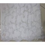 White Beaded Embroidery Lace Fabric Width 140cm for Bridal Gown Evening Dress Girls'dress