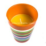 Citronella Candle in Striped Terracotta Pot (SK80904)