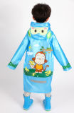 New Bule Monkey Cartoon PVC Raincoat for Boys